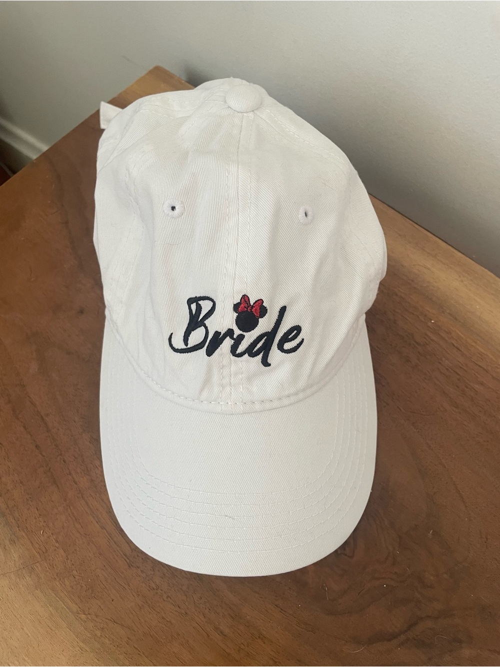 2021 Disney Parks Bride Wedding Minnie Mouse Icon White Baseball Cap Dad Hat